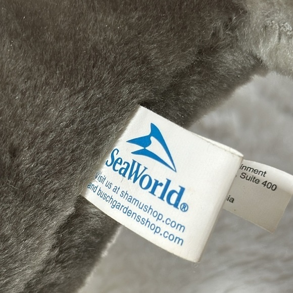Seaworld Park Gray White Bottlenose Dolphin Plush 14 In Blue Eyes Stuffed Animal - Picture 5 of 13